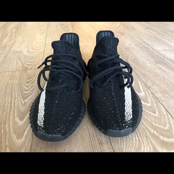black and cream yeezys